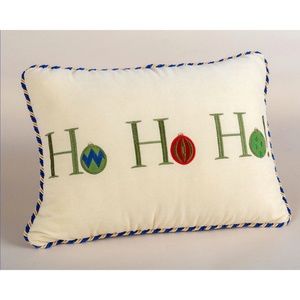 "HO HO HO"  DECORATIVE HOLIDAY THROW PILLOW